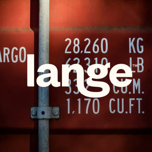 Lange logo layered over the back of a cargo container